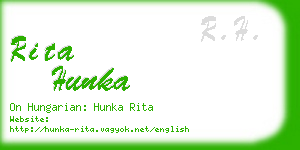 rita hunka business card